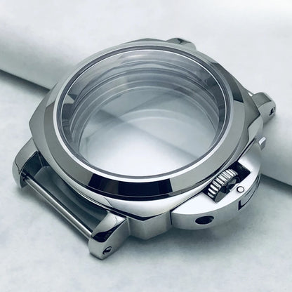 40MM Sapphire Polished/Sand Steel Watch Case With Handle Case Fit NH35/36 4R36
