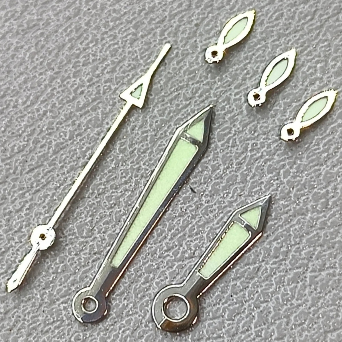 13mm Green Lume Silver Trim Watch Hands for OS10 OS60 OS80 Movement