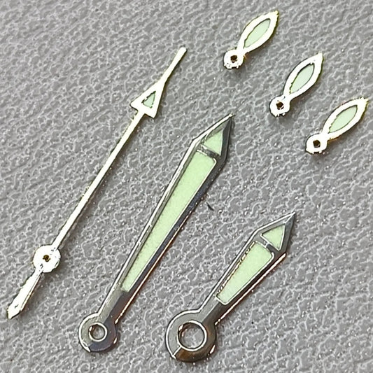 13mm Green Lume Silver Trim Watch Hands for OS10 OS60 OS80 Movement