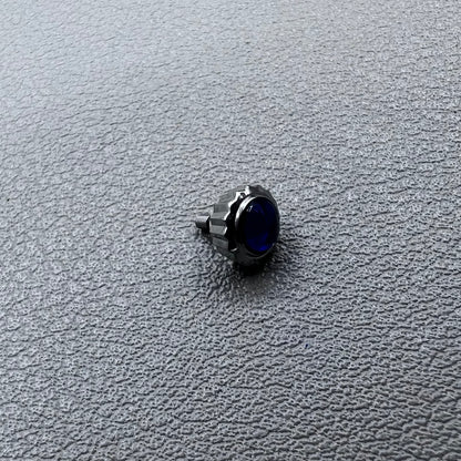 Silver watch crown for Seiko 7D48A quartz movement, original Japan replacement part.