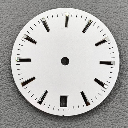 28.5mm White Watch Dial Stripes Sunburst Simple For NH35/36/4R/7S Movement