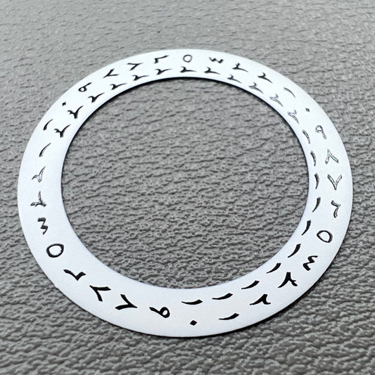 Black Arabic font date disk wheel for NH35 NH36 watch movement, precise calendar component.