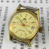 HONGLIAN Manual Mechanical Lady Watch Yellow Dial Round Case Single Calendar