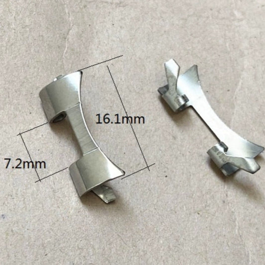 7.2x16.1mm Polished Silver Curved End Links Spring Bars Bracelet Watch Band Strap#360