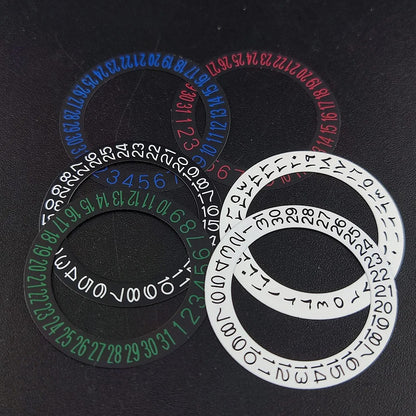 NH 35 watch calendar movement replacement parts with date and day wheel discs.