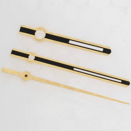 Golden trim watch hands M021 for ETA2836 2824 2892A2 movements, 13.5x17.5x19mm precision fit
