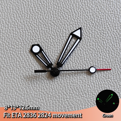 Luminous Green Watches Hands for NH35 NH36 Series ETA 2836 2824 Miyota 8205 8215