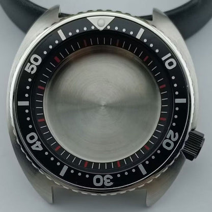 Boîtier de montre argenté de 42,5 mm, lunette noire, anneau noir, pour NH35, NH36, NH38, NH70, NH72