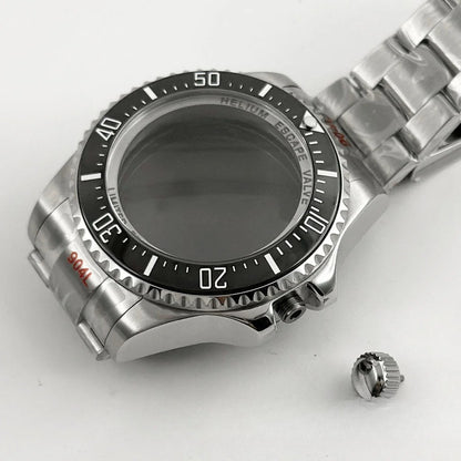 44mm Watch Case for Deep SEA Style for NH34 NH35 NH36 Rotating Bezel Solid Back