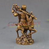 Solid Copper The God of Longevity Trinket Hand Carved Bronze Model Figurines