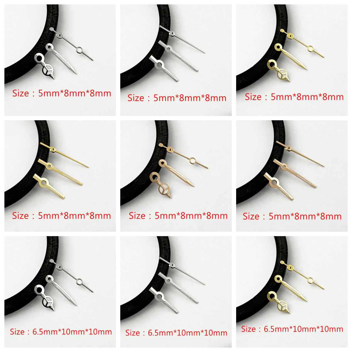 Modified Multicolor Trim Watch Hands with Green Luminous for NH05 NH06 Movement