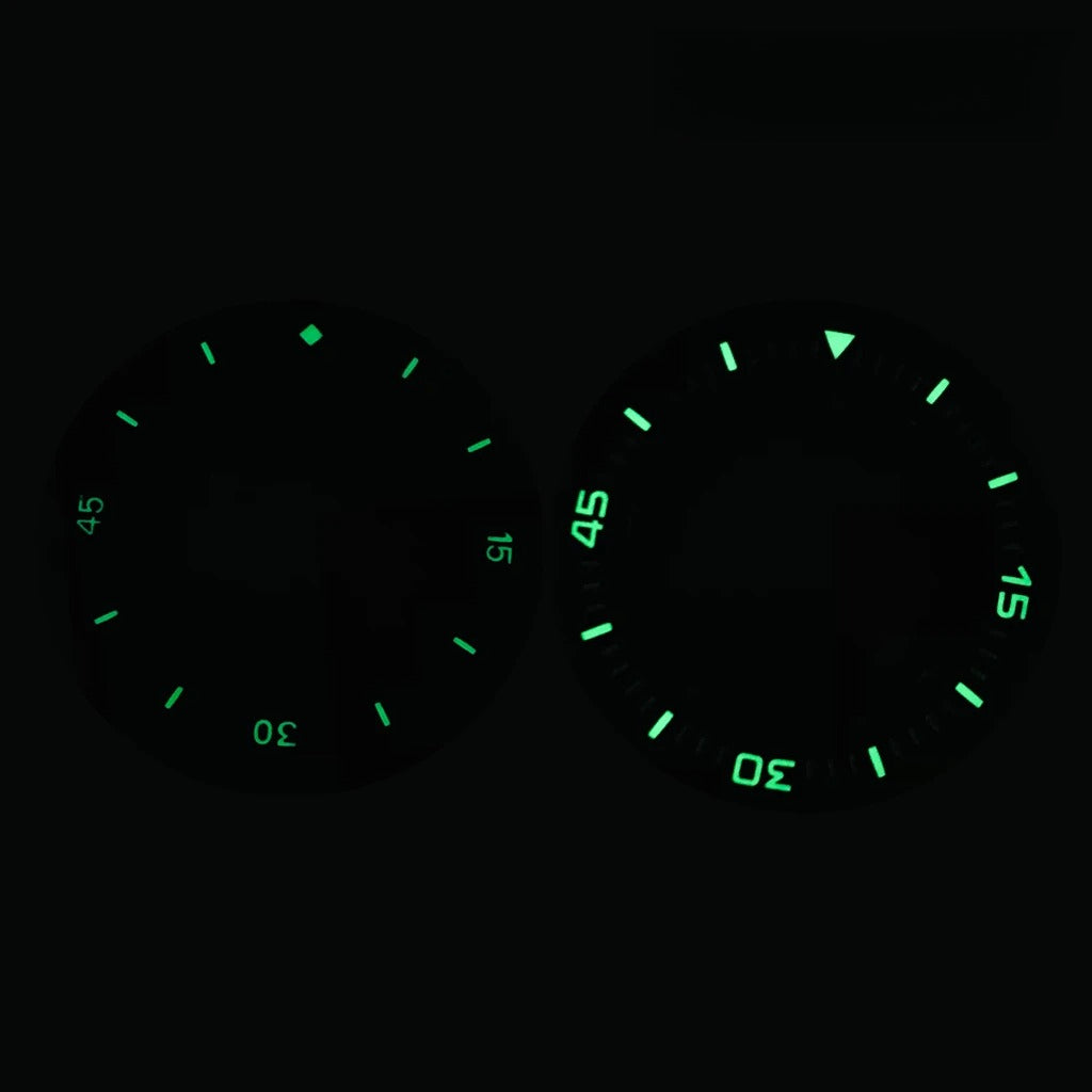 40mm Titanium Watch Case Lume Bezel Double Domed Coated AR Fit NH34/35/36 4R35