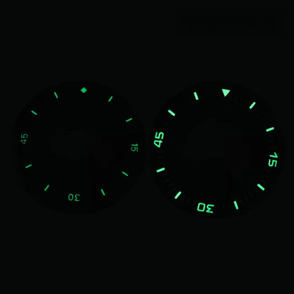 40mm Titanium Watch Case Lume Bezel Double Domed Coated AR Fit NH34/35/36 4R35