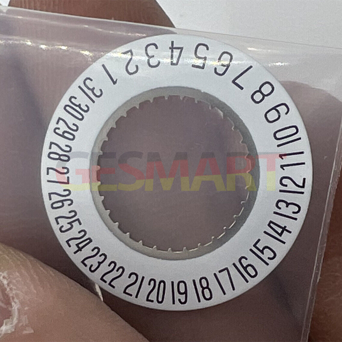 White date disk wheel showing date at 6 o'clock, compatible with ETA F05.111 watch movement.