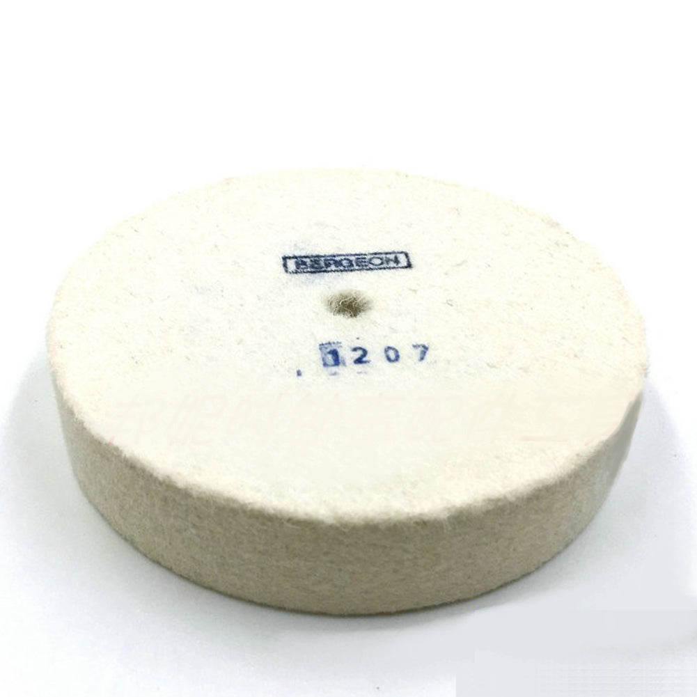 Bergeon 1207 white felt polishing wheels for watch accessories, Swiss precision cleaning tool.