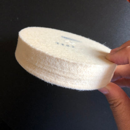 Bergeon 1207 white felt polishing wheels ideal for precise watch accessory cleaning and polishing.