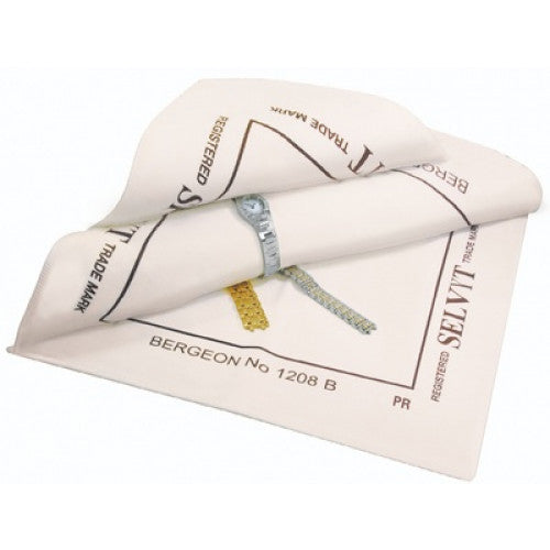 Bergeon 1208-SR-B chamois-coloured cotton cleaning cloth for watch accessories maintenance