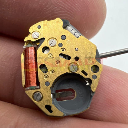 Miyota 6L32 Japan quartz movement watch mechanism featuring three hands for accurate time display.