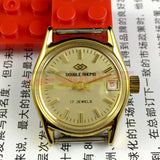 Beijing Double Rhomb Single Calendar Manual Mechanical Lady Watch Red Date Font