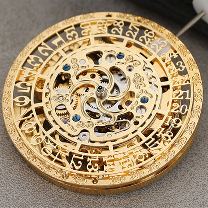 Mouvement mécanique automatique à calendrier creux doré HZ27AOB fabriqué en Chine