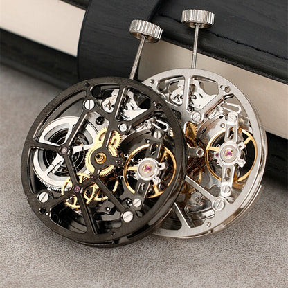 HZ1A09A Silber/Schwarz Hohle Unruh Automatisches mechanisches Uhrwerk