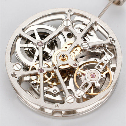 HZ1A09A Silber/Schwarz Hohle Unruh Automatisches mechanisches Uhrwerk