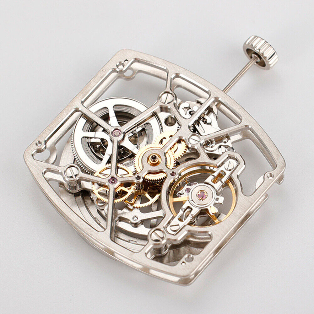Asiatisches HZ1C00D Silber/Schwarzes automatisches mechanisches Uhrwerk in Hohlfassform