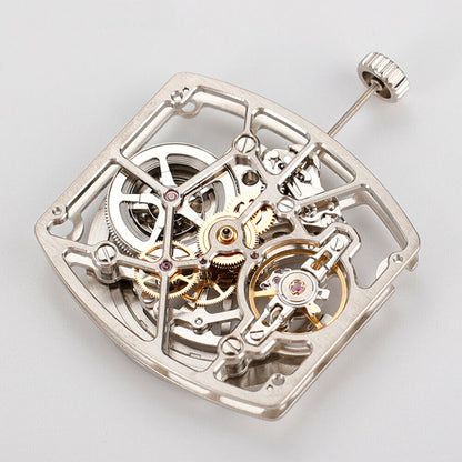 Asiatisches HZ1C00D Silber/Schwarzes automatisches mechanisches Uhrwerk in Hohlfassform