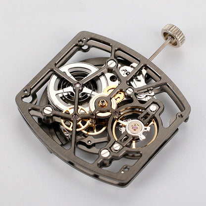 Asiatisches HZ1C00D Silber/Schwarzes automatisches mechanisches Uhrwerk in Hohlfassform