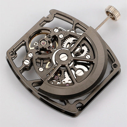Asiatisches HZ1C00D Silber/Schwarzes automatisches mechanisches Uhrwerk in Hohlfassform