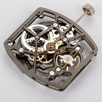 Asiatisches HZ1C00D Silber/Schwarzes automatisches mechanisches Uhrwerk in Hohlfassform
