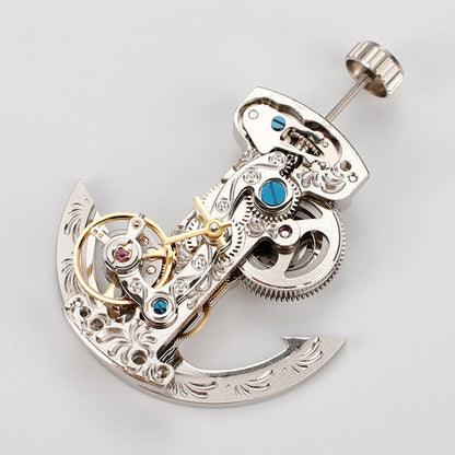 Asian LG0801BS silver long pendulum watch accessory displaying intricate mechanical automatic movement design.