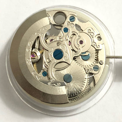 Movimento Mecânico Automático Extra Grande Oco Prateado China Made 7120
