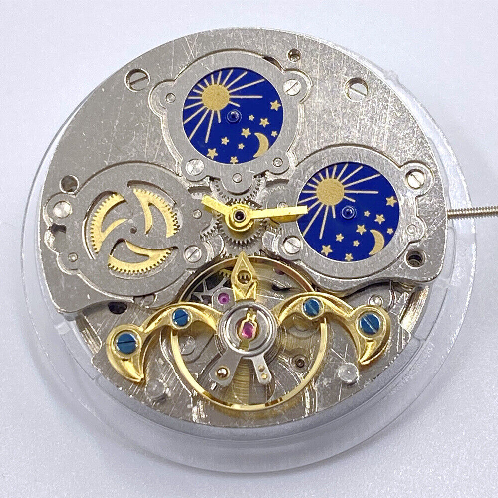Movimento Mecânico Automático Multifuncional Fase Estelar China Made às 3/12