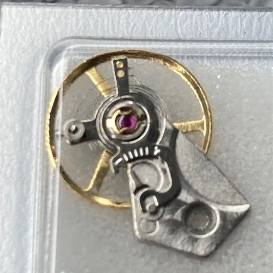Complete Balance Wheel with Splint for China Made Dandong 7750 watch movement, precision replacement part.