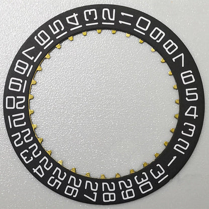 Swiss black date disk wheel with square font for ETA2824 watch movement, date at 3 o'clock, precision fit