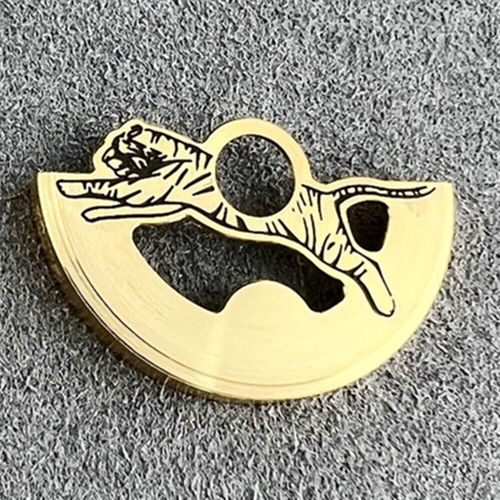 Golden Tiger carved rotor oscillating weight designed for Miyota NH35 NH36 watch movements.