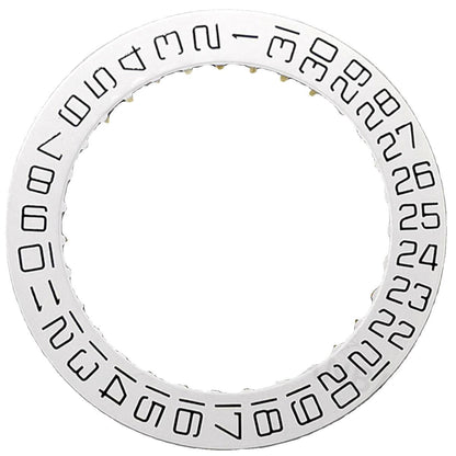 Roue de date blanche suisse pour <tc>ETA</tc>2824 Date à 3 polices carrées