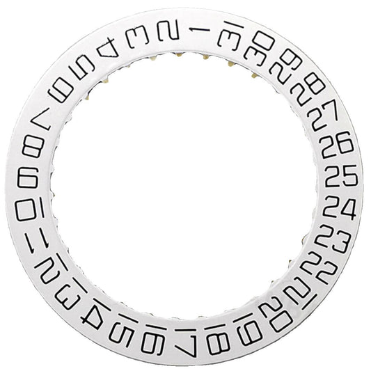Roue de date blanche suisse pour <tc>ETA</tc>2824 Date à 3 polices carrées