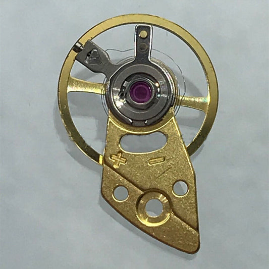 Golden complete balance wheel with splint for Miyota 8N24 movement, precision Japan-made watch accessory.
