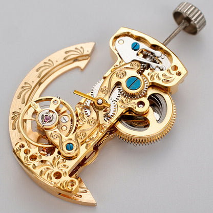 אסייתי LG0806B גלגל איזון חשוף מלבן זהוב תנועה מכנית אוטומטית