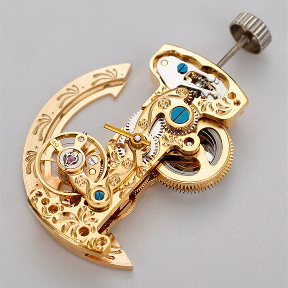 אסייתי LG0806B גלגל איזון חשוף מלבן זהוב תנועה מכנית אוטומטית