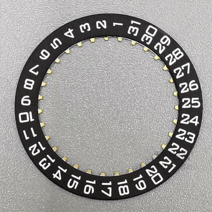 Swiss Made black date disk wheel for ETA2824 watch with date at 3 o'clock, precision watch part.