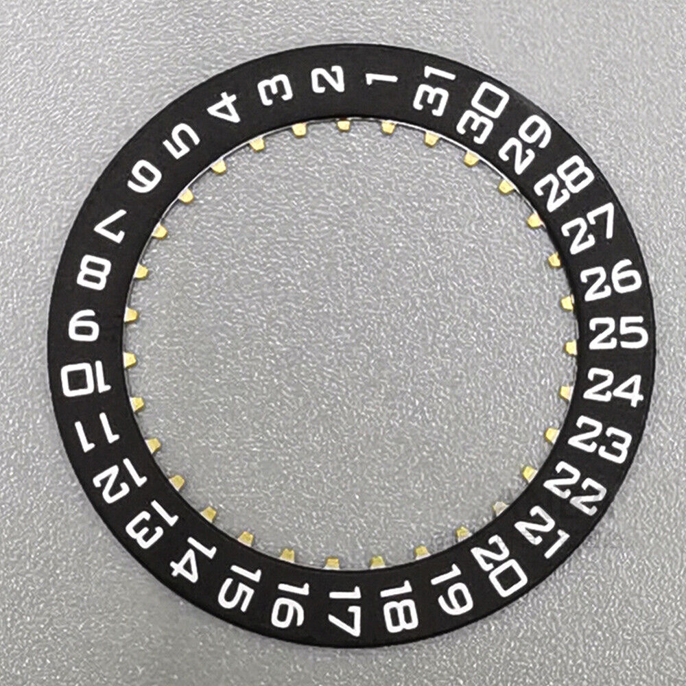 Swiss Made black date disk wheel for ETA2824 with date display at 3 o'clock, watch part replacement.