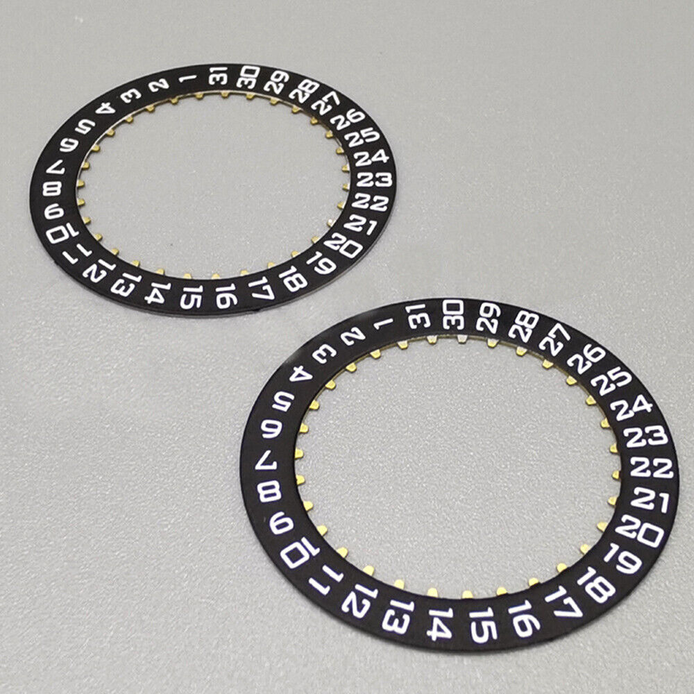 Swiss Made black date disk wheel for ETA2824 watch with date at 3 o'clock, precision watch part.