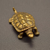 Solid Copper Longevity Turtle Trinket Vintage Hand Carved Bronze Model Figurines