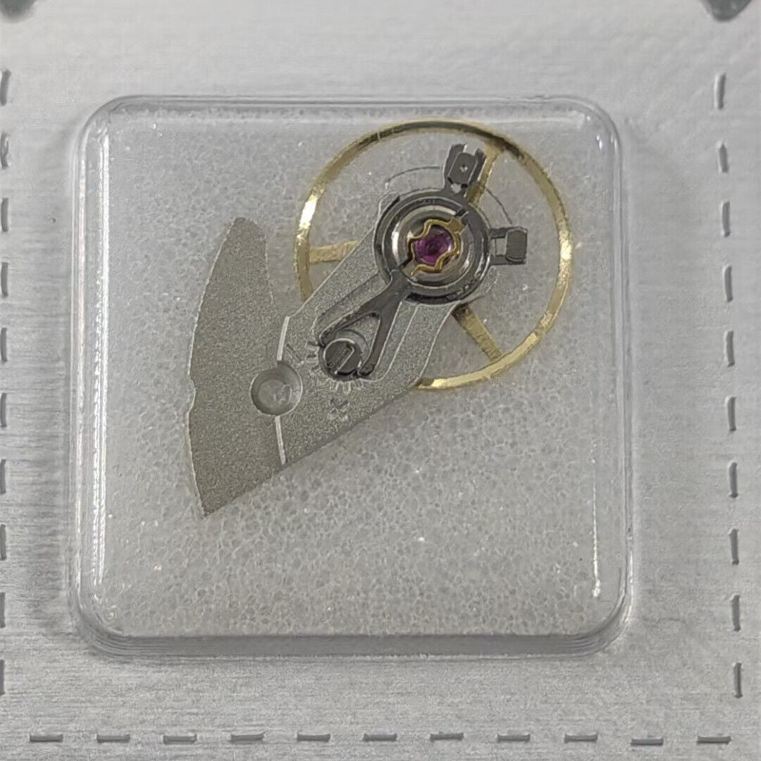 Silver complete balance wheel with splint, compatible with ETA2892A2 movement by Generic brand.