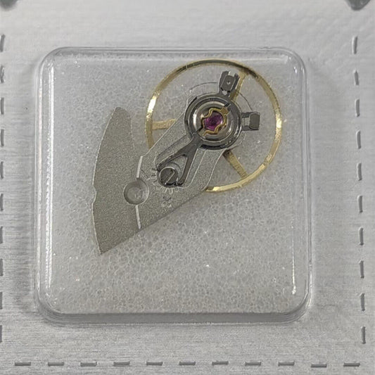 Silver complete balance wheel with splint, compatible with ETA2892A2 movement by Generic brand.
