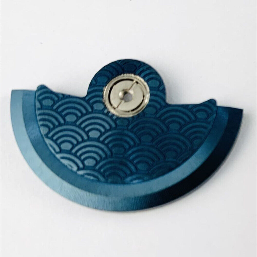 Blue Sea Wave carved rotor weight for Miyota NH35 NH36 watch movement, enhancing performance and style.