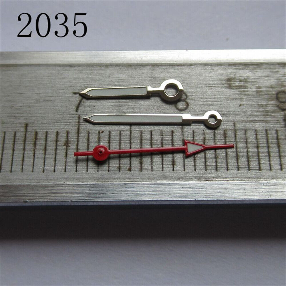 Red second hand and green luminous hour and minute hands set for Miyota 2035 2115 2105 2305 watches.